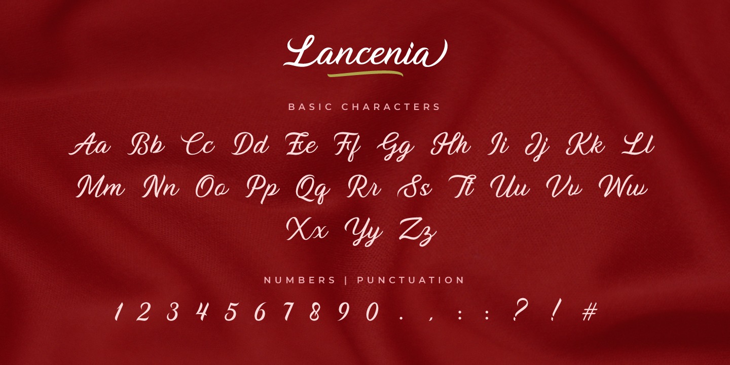 Пример шрифта Lancenia #3